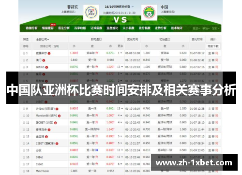 中国队亚洲杯比赛时间安排及相关赛事分析