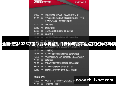 全面梳理2023欧国联赛季完整时间安排与赛事重点概览详尽导读